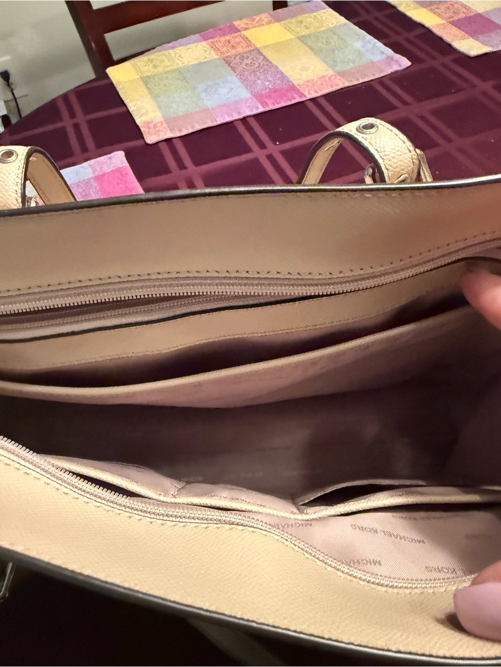 Michael Kors Light Beige Saffiano Leather Shoulder Bag - Picture 5 of 5